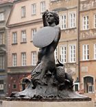 1855 bronze sculpture of The Warsaw Mermaid in the Old Town Market Place.