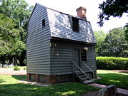 Reconstruction of Johnson's boyhood home in North Carolina, located at the Andrew Johnson National Historic Site in Greeneville, Tennessee.