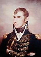 This portrait of Harrison originally showed him in civilian clothes as the Congressional delegate from the Northwest Territory in 1800, but the uniform was added after he became famous in the War of 1812.