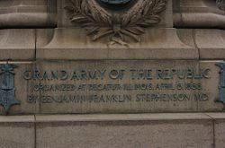 Monument in honor of the Grand Army of the Republic, organized after the war.