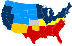 State and territory boundaries, 1864–5.        Union states        Union territories        Kansas, entered Union as a free state        Union border states that permitted slavery        The Confederacy        Union territories that permitted slavery