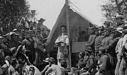 A Roman Catholic Union army chaplain celebrating a Mass