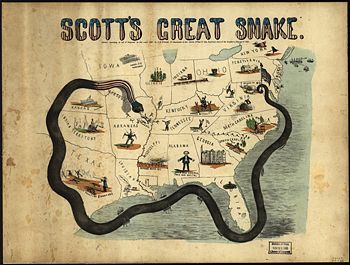 1861 cartoon of Scott's "Anaconda Plan"