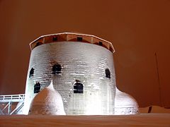 Martello tower after a snowstorm at the Royal Military College of Canada in Kingston, Ontario