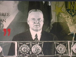 A poster of President Hoover at the Presidential Museum and Leadership Library in Odessa, Texas