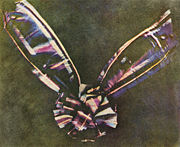 The first permanent colour photograph, taken by James Clerk Maxwell in 1861.