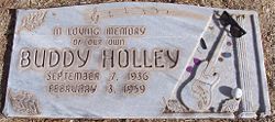 Holly's headstone in the City of Lubbock Cemetery