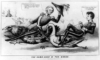 The Game-cock & the GooseA Whig Party cartoon favoring Pierce's main opponent, Winfield Scott.