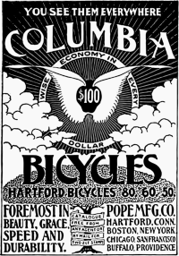Columbia Bicycles advertisement from 1886