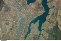 Satellite photo of Brasília.