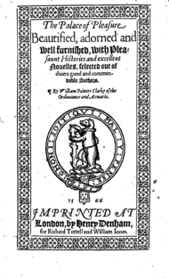 William Painter's Palace of Pleasure well furnished with pleasaunt Histories and excellent Novelles (1566), "novels" in the original sense of the word.