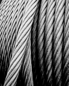 The steel cable of a colliery winding tower.