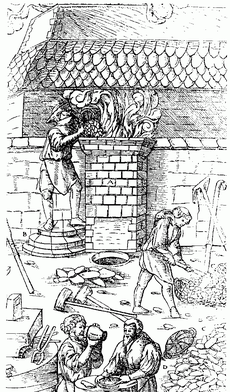 Bloomery smelting during the Middle Ages.