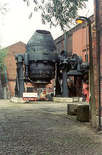 A Bessemer converter in Sheffield, England.