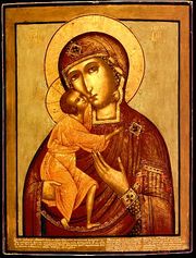 Our Lady of St. Theodore, the protector of Kostroma, following the same Byzantine "Tender Mercy" type.