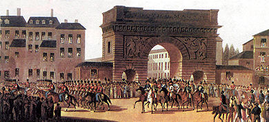 The Russian army enters Paris in 1814