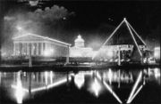 Extravagant displays of electric lights quickly became a feature of public events, as this picture from the 1897 Tennessee Centennial Exposition shows.
