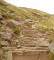 The lower part of the Ben Path, maintained at a high standard to accommodate some 75,000 people a year.