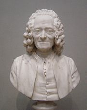 Bust of Voltaire by Houdon.