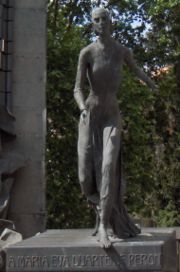 Statue of Eva Perón in the Recoleta district of Buenos Aires.