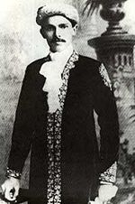 Jinnah in his youth, in traditional dress.
