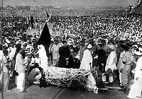 The funeral of Jinnah in 1948