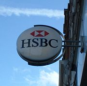 HSBC sign on a branch.