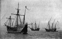 Replicas of the Niña, Pinta and Santa Maria sailed from Spain to the Chicago Columbian Exposition.