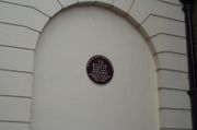 A plaque at SOAS's Faber Building, 24 Russell Square commemorating T S Eliot's years at Faber and Faber.