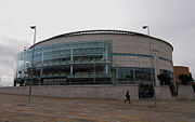 The Waterfront Hall. Built in 1997, the hall is a concert, exhibition and conference venue.