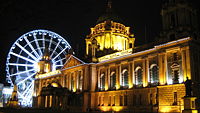 Belfast City Hall and the Big Wheel at night