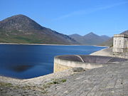 Silent Valley Reservoir, showing the brick-built overflow