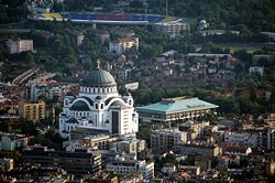 Temple of Saint Sava  and the National Library of Serbia