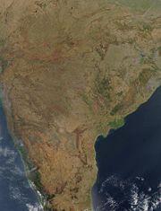 Satellite image of the Deccan region of southern India