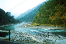 The Teesta River, a tributary of the Brahmaputra in northern West Bengal.