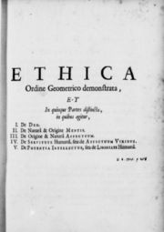 The opening page of Spinoza's magnum opus, Ethics