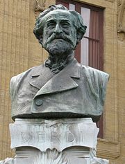 Giuseppe Verdi, the bust outside of the Teatro Massimo in Palermo, Italy.