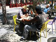 Chess players on the 16th Street Mall