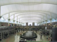 Inside the main terminal of Denver International Airport.