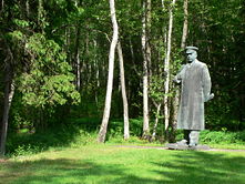Grutas Park is home to a monument of Stalin, originally set up in Vilnius.