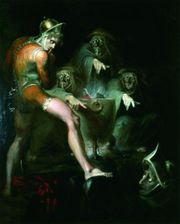 Macbeth Consulting the Vision of the Armed Head. By Henry Fuseli, 1793–94. Folger Shakespeare Library, Washington.