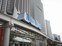 The Metromover is a free train that runs throughout Downtown and Brickell