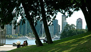 Stanley Park, with the Coal Harbour residential area in the background