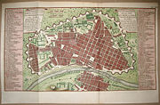 Map of Lima surrounded by its city walls in 1750.