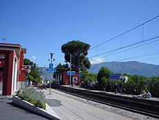 The Circumvesuviana stop at Pompeii, a popular tourist destination.