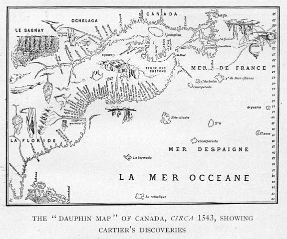 Image:Dauphin Map of Canada - circa 1543 - Project Gutenberg etext 20110.jpg