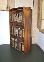 Reconstruction of the bookcase that covered the entrance to the Secret Annexe, in the Anne Frank House in Amsterdam