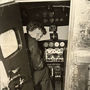Earhart in the Electra cockpit, c.1936