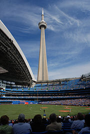 The CN Tower viewed from Rogers Centre