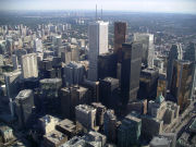View of skyscrapers in the Financial District from the CN Tower